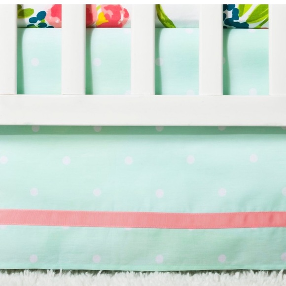 Crib Bedding Set Floral Fields 4pc - Cloud Island Pink Mint Target Comforter - Picture 5 of 9